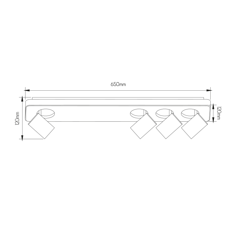Nysit 4L B/W/W 4x4,5W GU10 dimmable LED incl. - 3