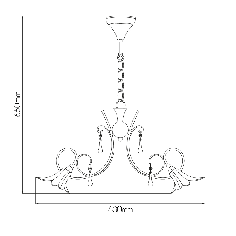 TABOR pendel chroom 5xG9 LED incl. - 2