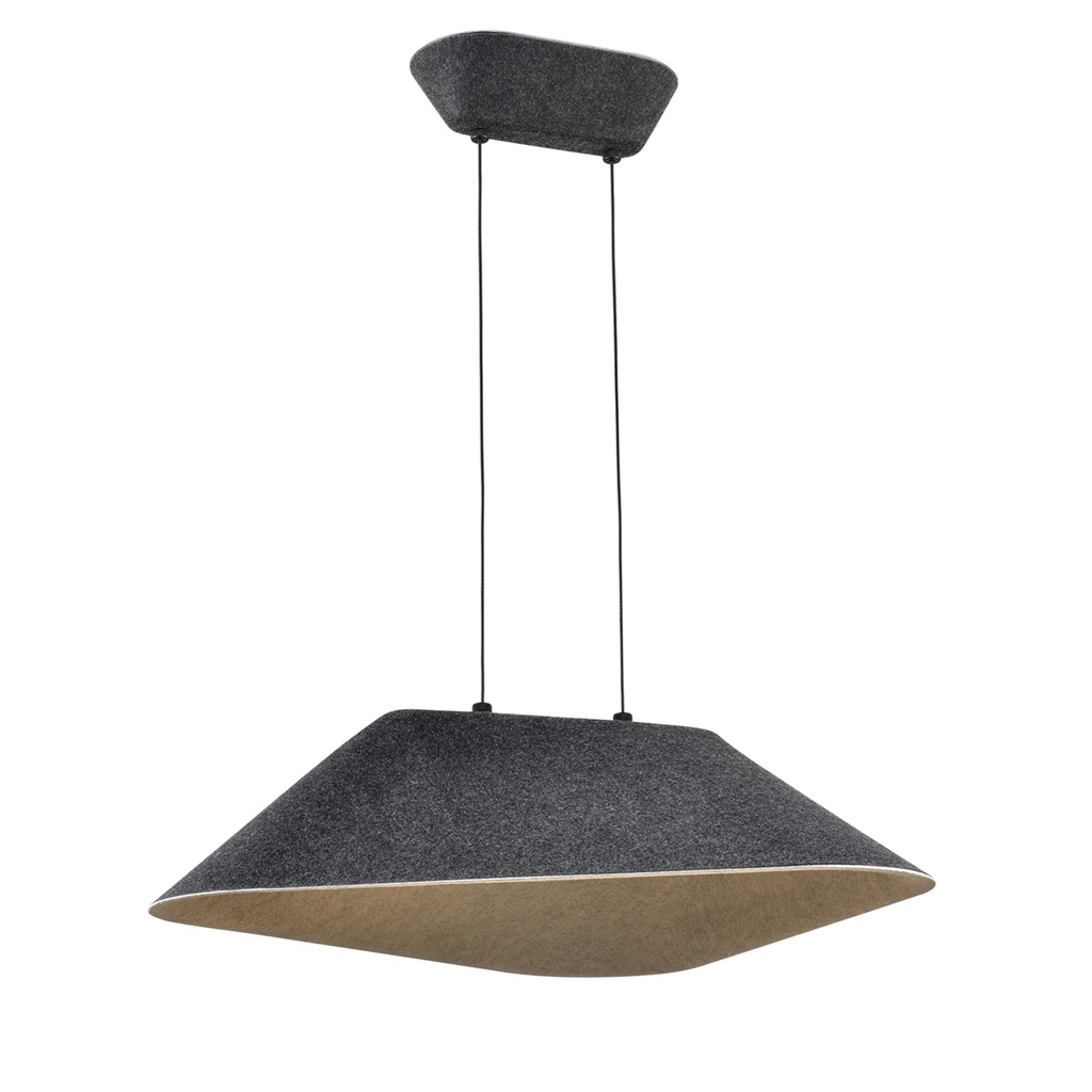 ITZU 8,7W LED Pendel 550x550mm dimbaar vilt donker grijs /licht grijs - 2