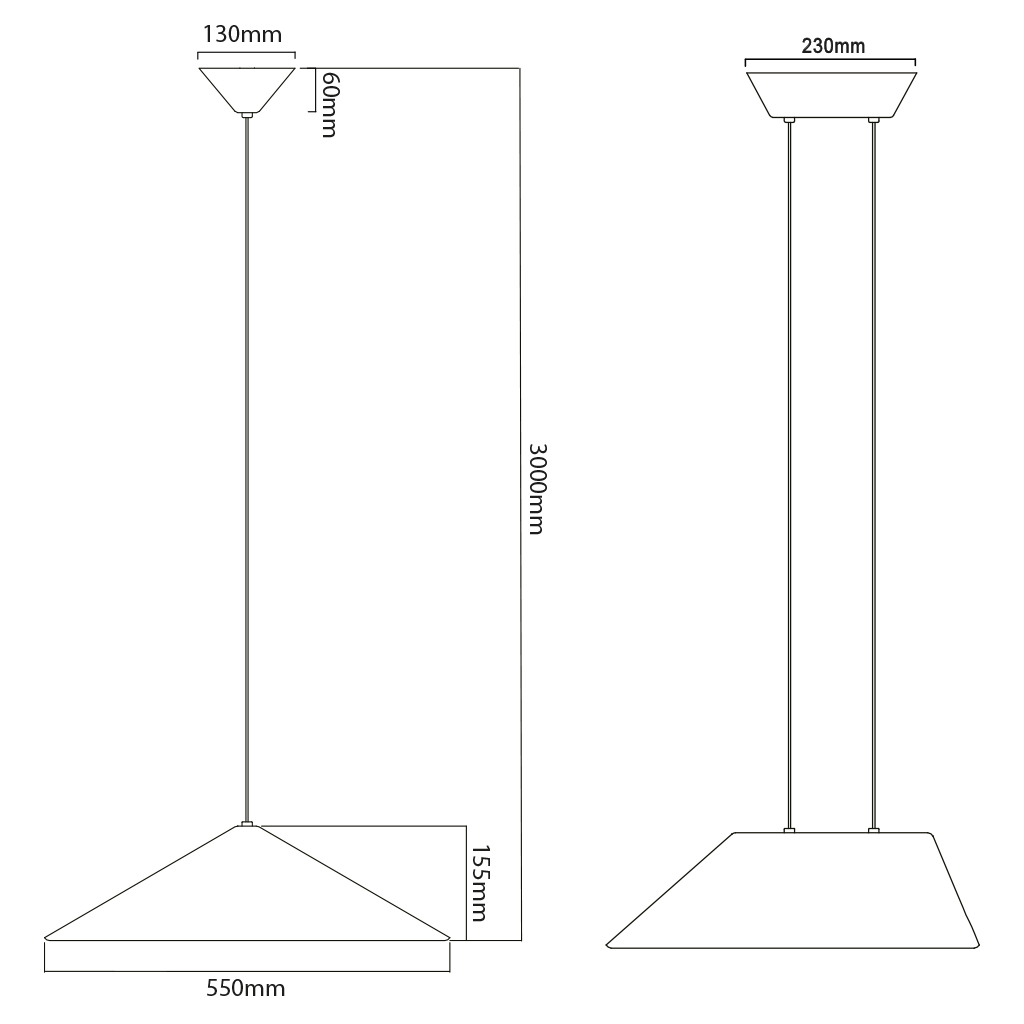 ITZU 8,7W LED Pendel 550x550mm dimbaar vilt donker grijs /licht grijs - 3