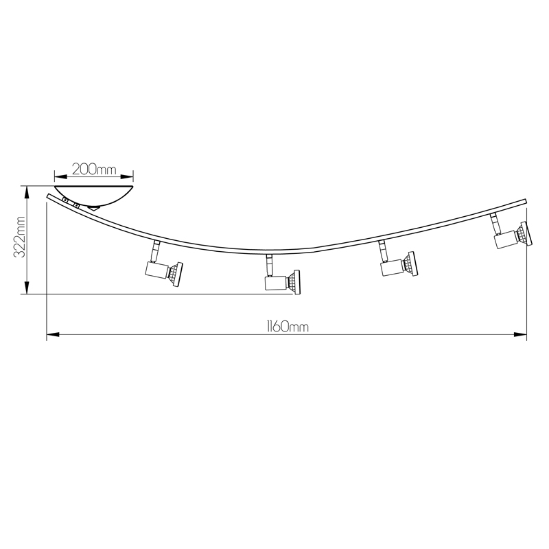 XZIBIT 4L boog GU10 LED 5W dim incl. zwart / brons - 2