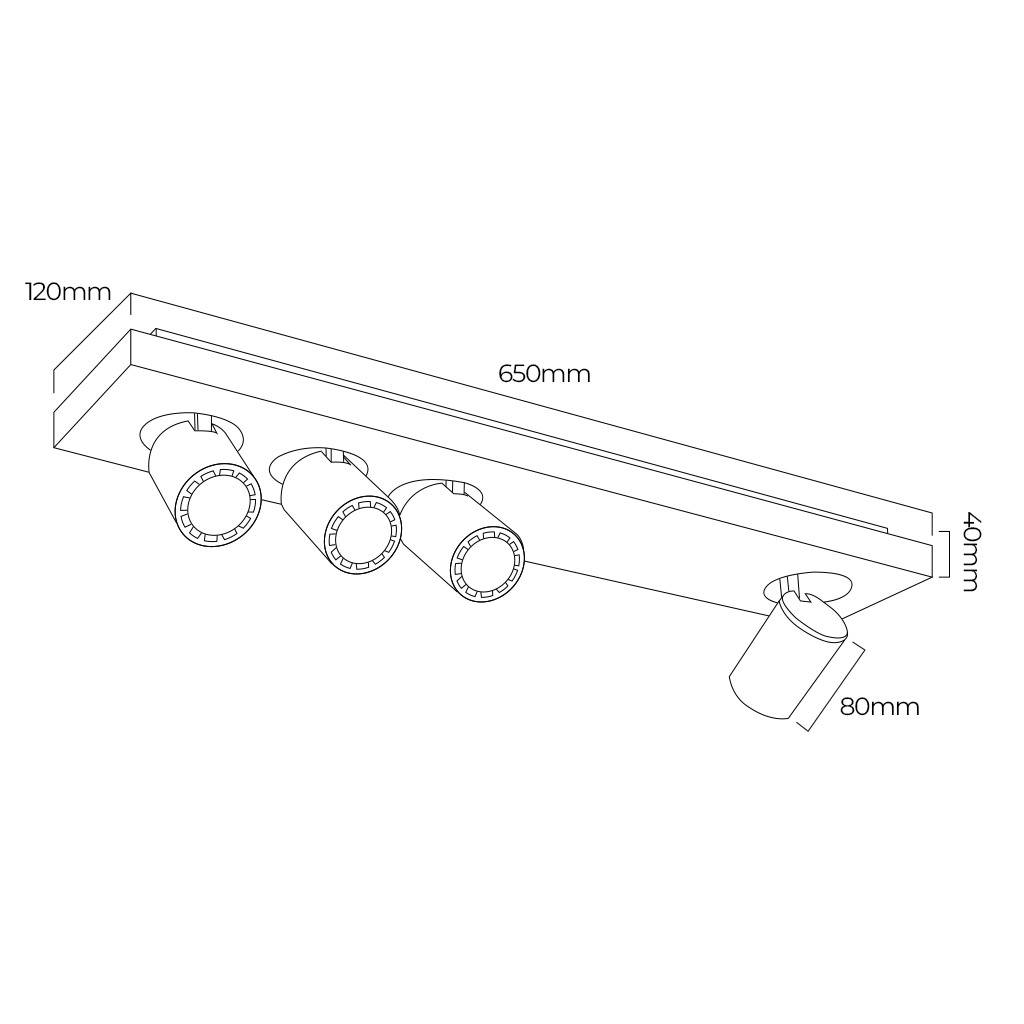 Nysit 4L Square cover B/B/B 1x4,5W GU10 dimmable LED incl. - 2