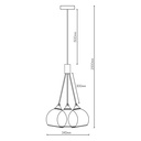 ROGODO Pendel As Grijs 3x E27 - 2