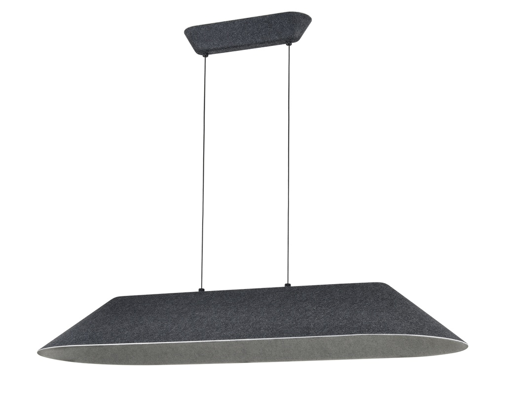 FONIC 23W LED Pendel 1090x401mm dimbaar vilt donker / licht grijs - 2