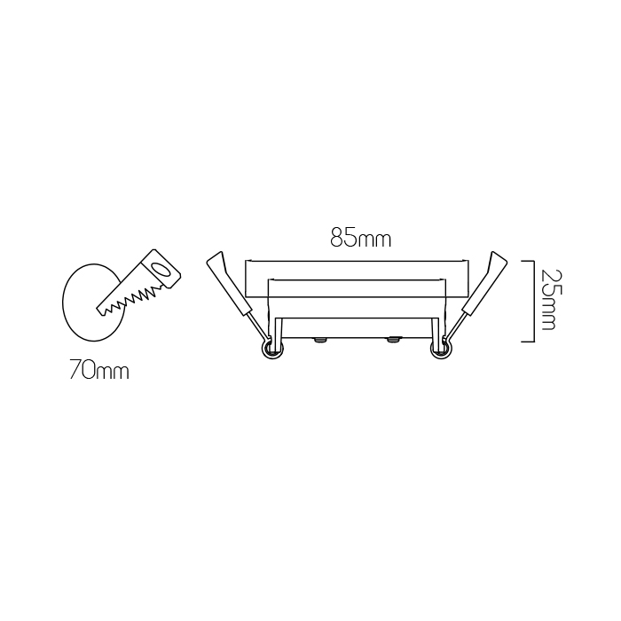IMBER inbouwspot GU10 70mm IP44 zwart - 2