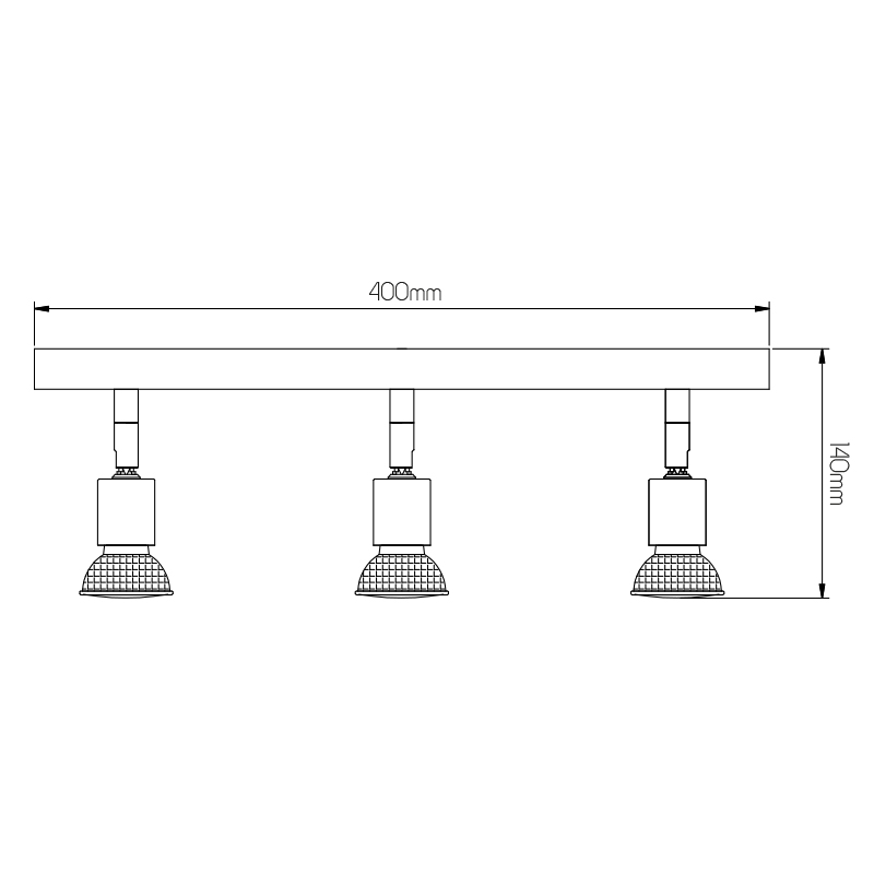 RUNE 3 BALK  3XGU10 LED 5W dim STAND  MAT WIT - 2