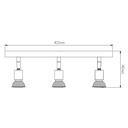 RUNE 3 BALK  3XGU10 LED 5W dim STAND  MAT WIT - 2