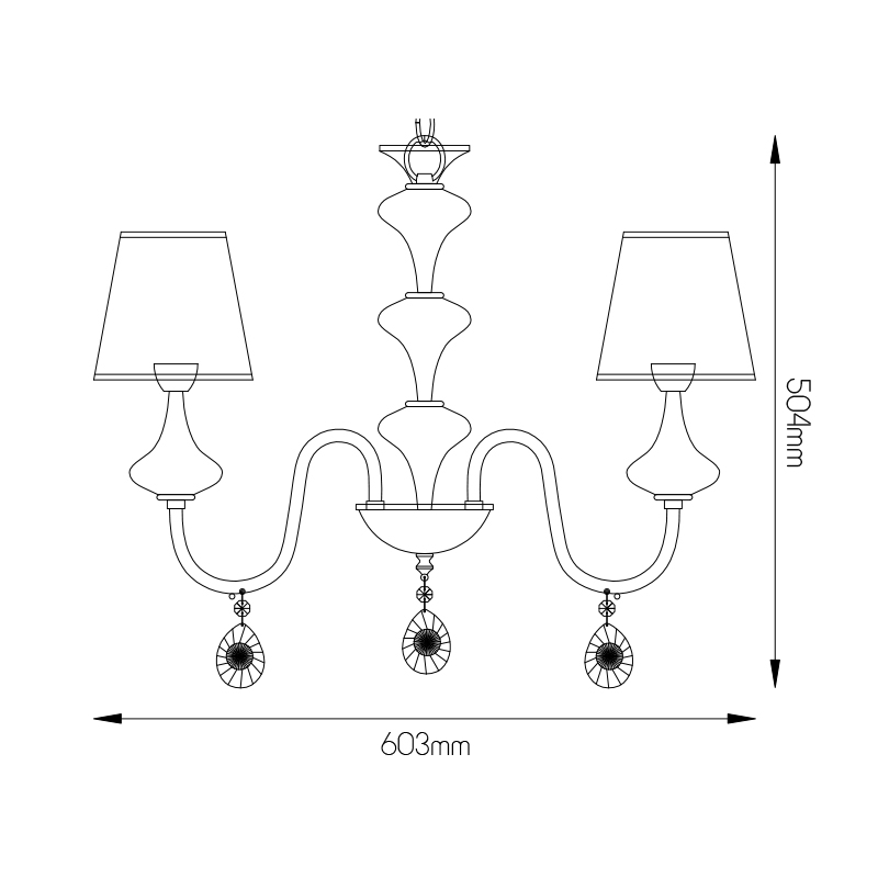 NEROLA luster 5x E14 / grijze kapjes - 2