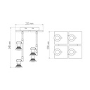X-BASE+NUBIS PLAF 4XGU10 5W LED   AN.ALU - 2