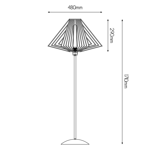 DAXOS 1x E27 vloerlamp zwart - 2