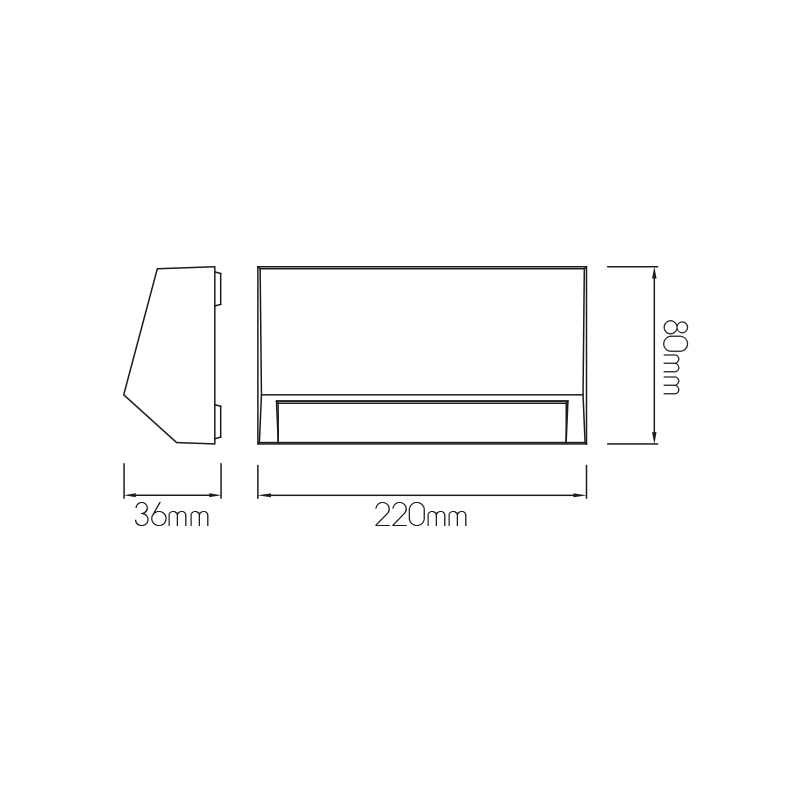 KITO Wandlicht grijs SMD LED 420Lm 3,8W IP65 - 2