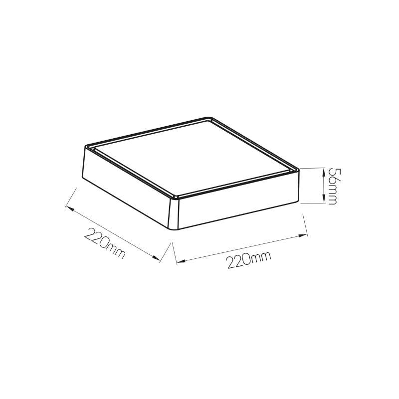 GOA plafonnier vierkant wit SMD LED 1350Lm 11,5W IP65 - 2
