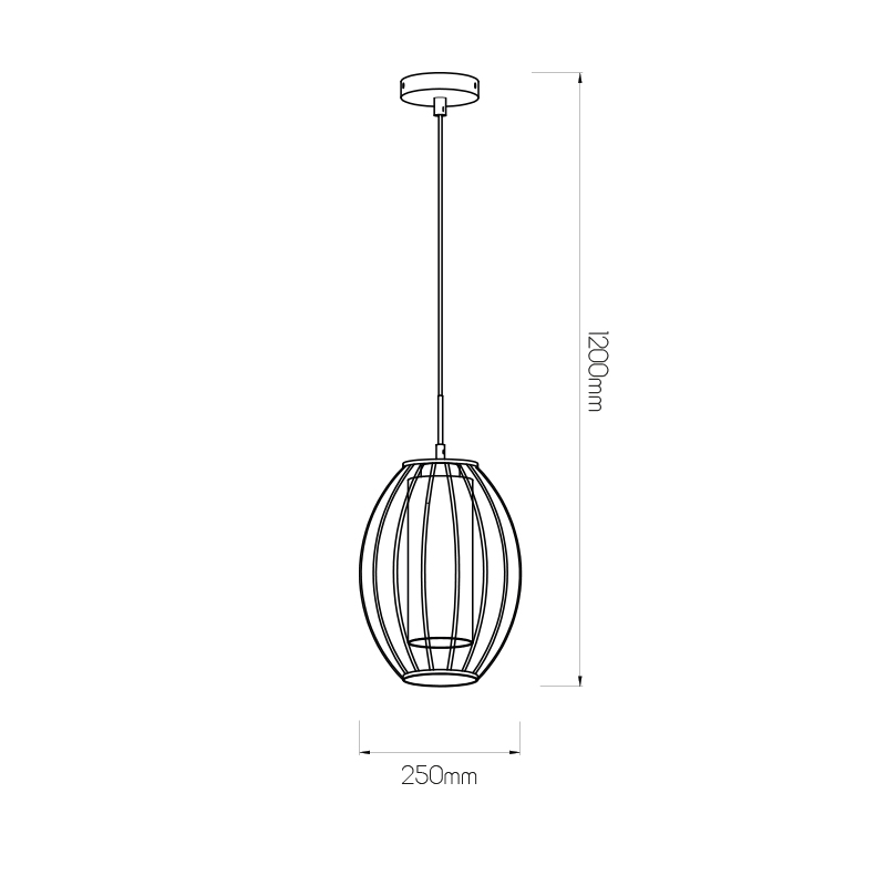 MUNA pendel 1xE27 zwart/wit glas diam 25cm - 3