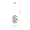 MUNA pendel 1xE27 zwart/wit glas diam 25cm - 3