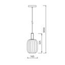 OONAH 1xE27 D160xH320 Wit / goud + 3m kabel wit stof - 2