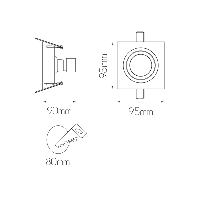 ZOOM II inbouwspot wit 1x 5W LED GU10 dimbaar incl. - 2