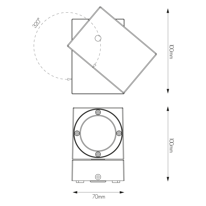 TOROX spot IP54 1x7w LED WW donker grijs - 2