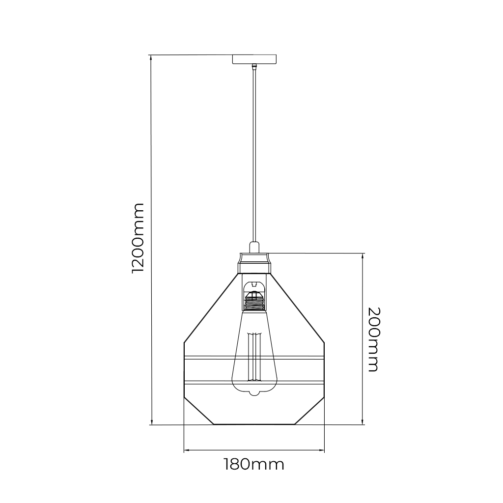 JOTI pendel 1x E27 Ø18cm zwart + koper - 2