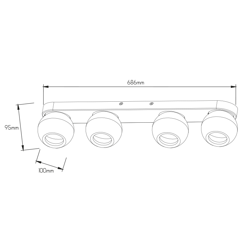 TRITON 4L balk, GU10 (excl) wit - 2