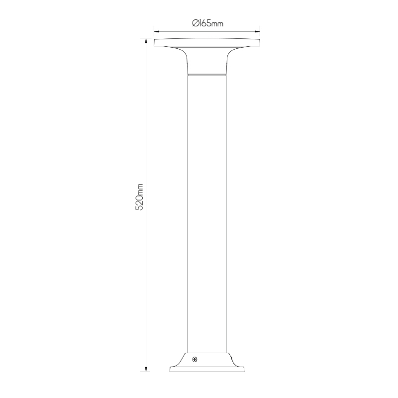 PLAZA paal 52cm zwart IP65 SMD LED 8W 3000K - 2