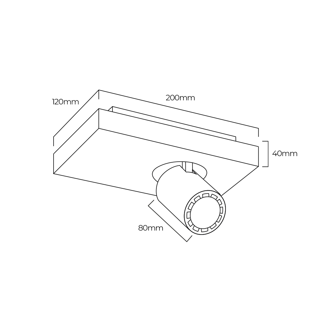 Nysit 1L Square cover B/B/B 1x4,5W GU10 dimmable LED incl. - 2
