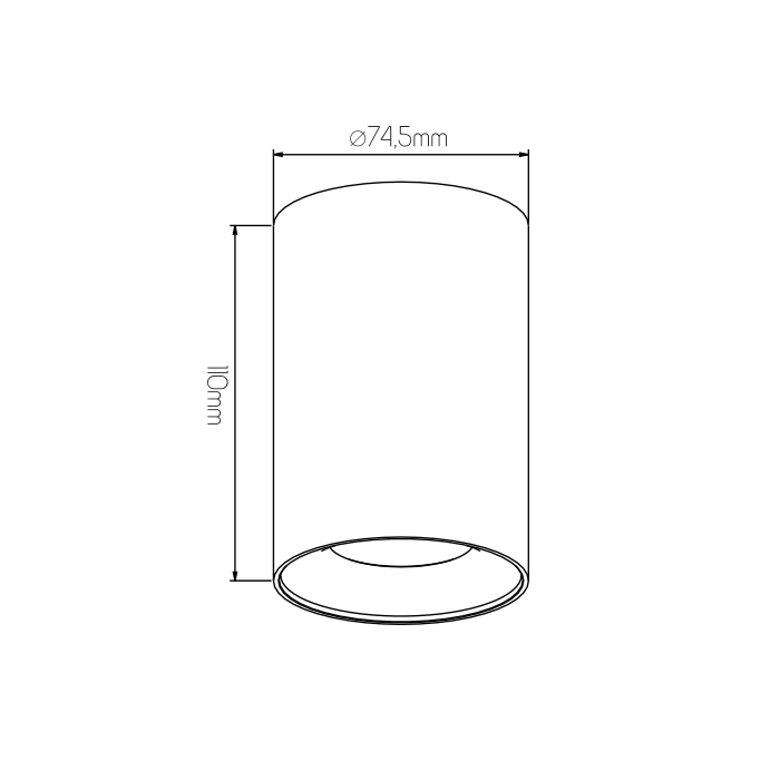 ZOLAN h110mm zwart 1x 5W LED GU10 dimbaar incl. - 3