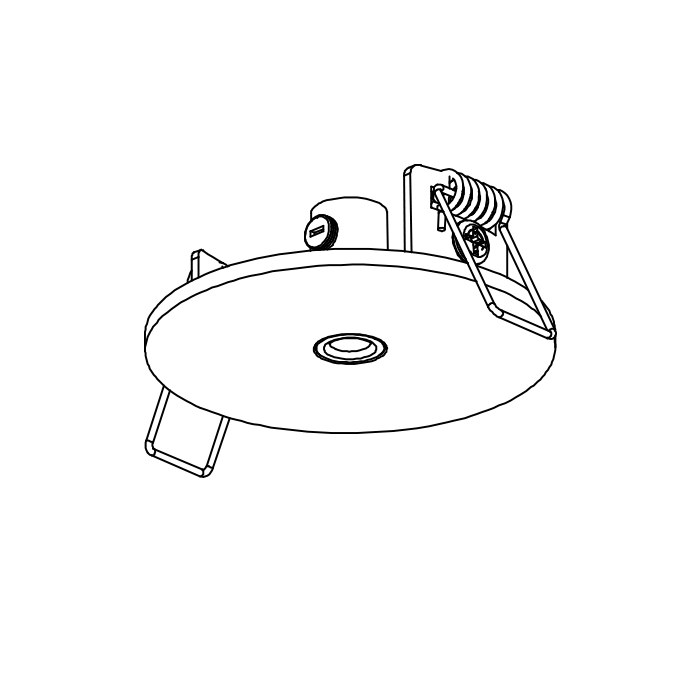 70mm Ø60mm inbouw basis voor pendel - wit - 3
