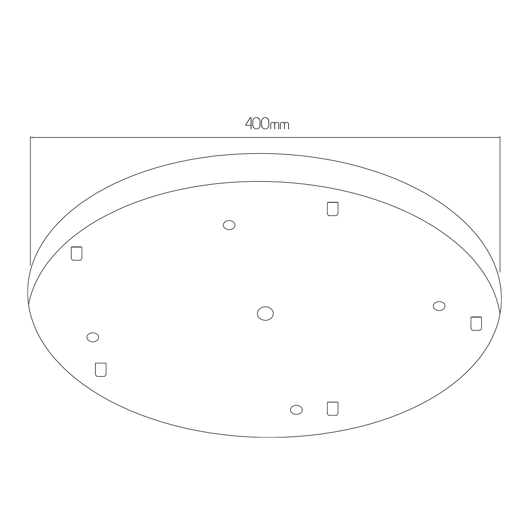 Plafond rozet 5L Ø40cm zwart - 2