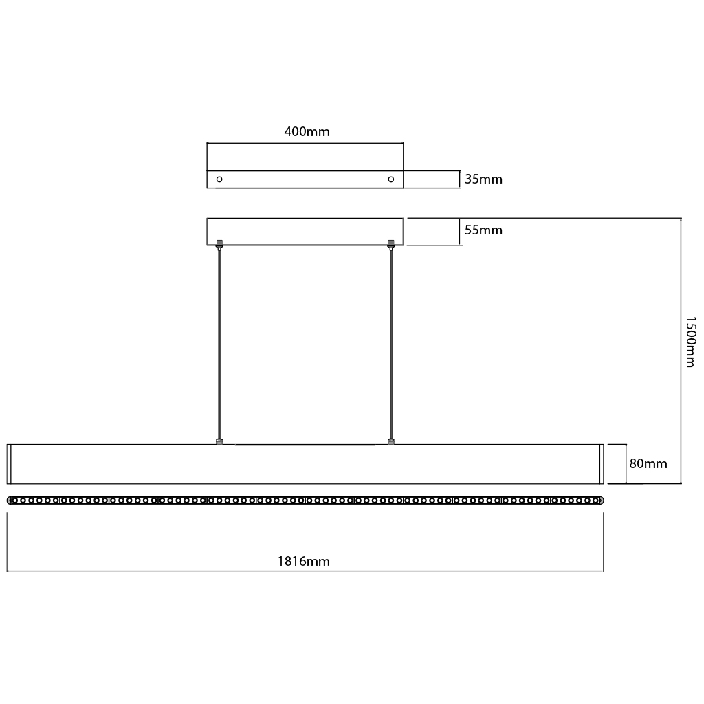 ALYN LED 40W 3000K Pendel 1800mm goud - 4