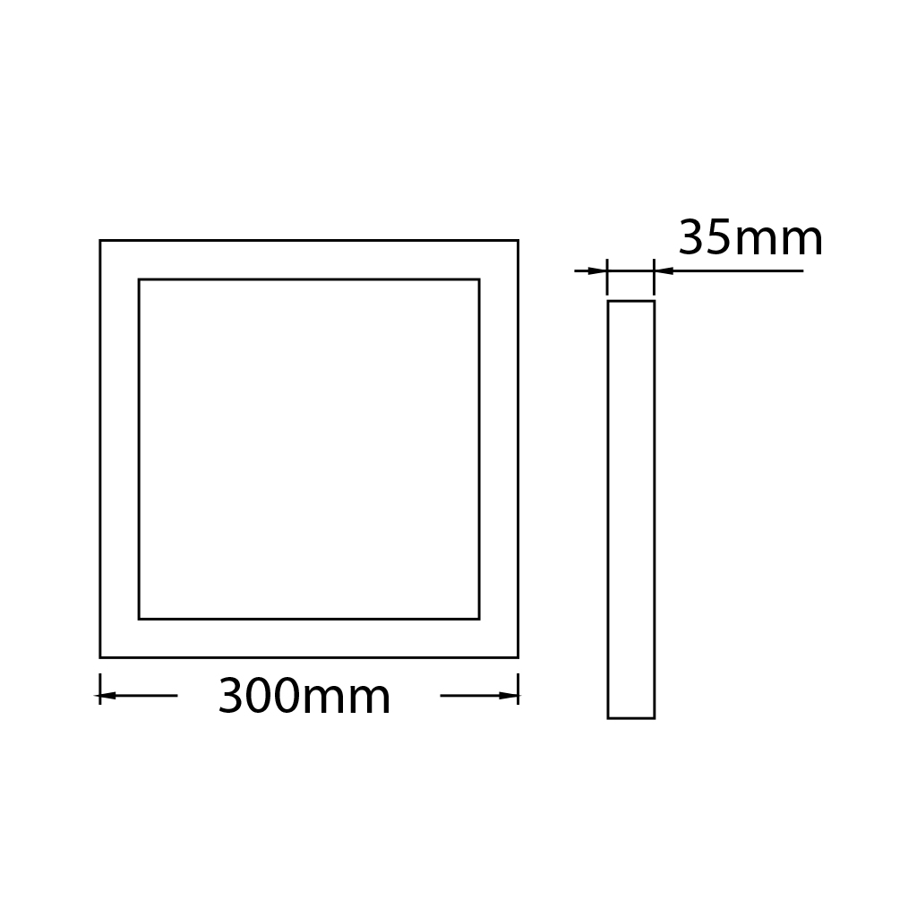 FLUKE LED plafonnier vierkant wit 24W 3000K 30cm - 2