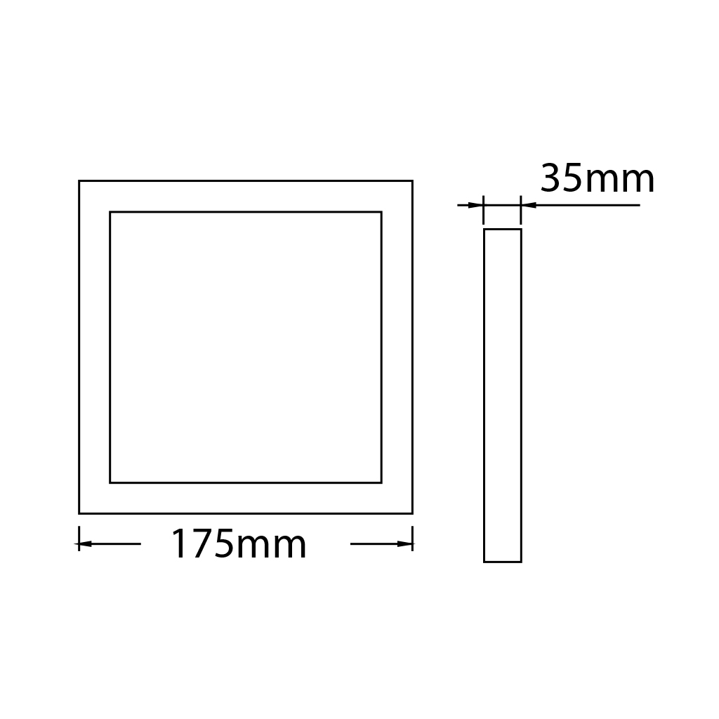 FLUKE LED plafonnier vierkant geborsteld brons 12W 3000K 17,5cm - 2