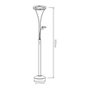CERES Vloerlamp LED 30W + 6W wit/chrome - 2