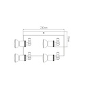 STUGA square 4xGU10 glazen dimbare 5W LED incl. - 2