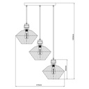 SHURU 3x E27 pendel zwart + koper rnd - 2