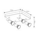 SONAR II zwart 4x 5W LED GU10 dimbaar incl. - 2
