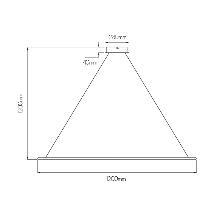 ANNU LED pendel 1 ring 64W SMD LED 3000K dimbaar ø1200mm wit - 2