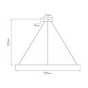 ANNU LED pendel 1 ring 64W SMD LED 3000K dimbaar ø1200mm wit - 2