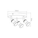 STUGA round 3xGU10 glazen dimbare 5W LED incl. - 2