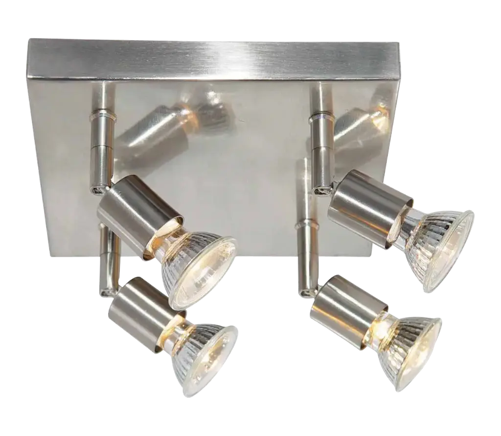 RUNE 3 PLAF. 4XGU10 LED 5W dim STAND  STAAL