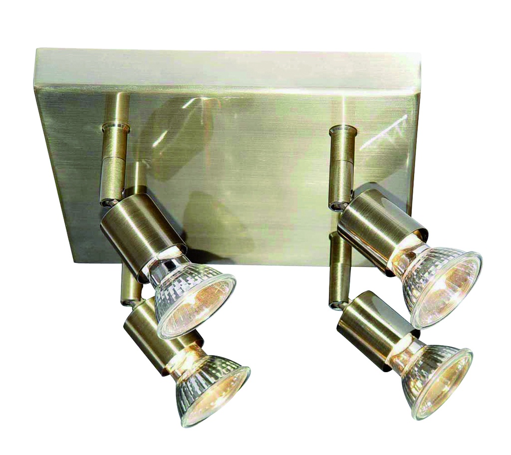 RUNE 3 PLAF. 4XGU10 LED 5W dim STAND  BRONS