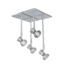 X-BASE+NUBIS PLAF 4XGU10 5W LED AN.ALU