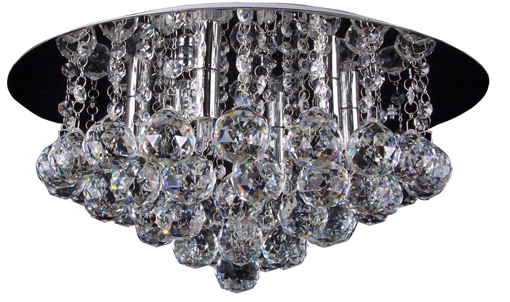 KRISTO round plaf. Chroom/cristal 6xG9 2,5W dim LED  incl