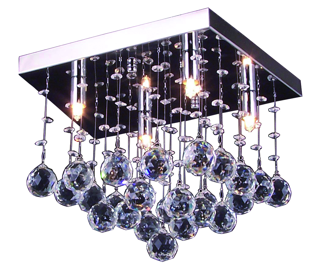 KRISTO SQ plaf. Chroom/cristal 4xG9 2,5W dim LED  incl
