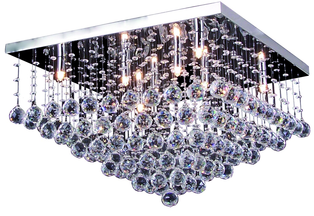 KRISTO SQ plaf. Chroom/cristal 8xG9 2,5W dim LED  incl