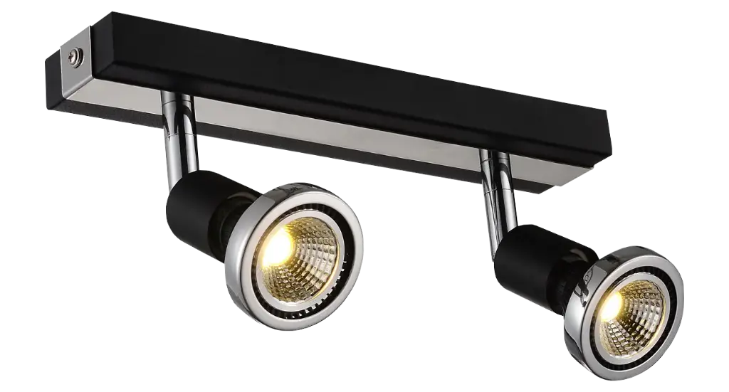 ROBUS spot 2xGU10 5W LED incl. noir/chromé