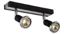 ROBUS spot 2xGU10 5W LED incl. noir/chromé