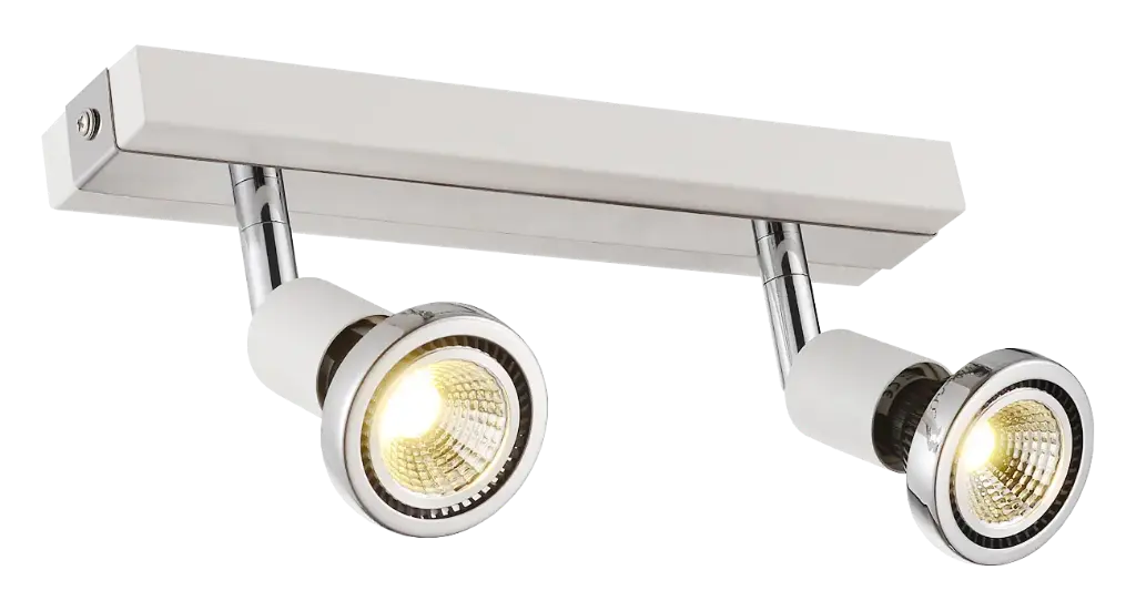 ROBUS spot 2xGU10 5W LED incl.blanc/chromé