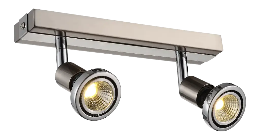 ROBUS spot 2xGU10 5W LED incl. satin-chroom/chroom