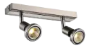 ROBUS spot 2xGU10 5W LED incl. satin-chroom/chroom