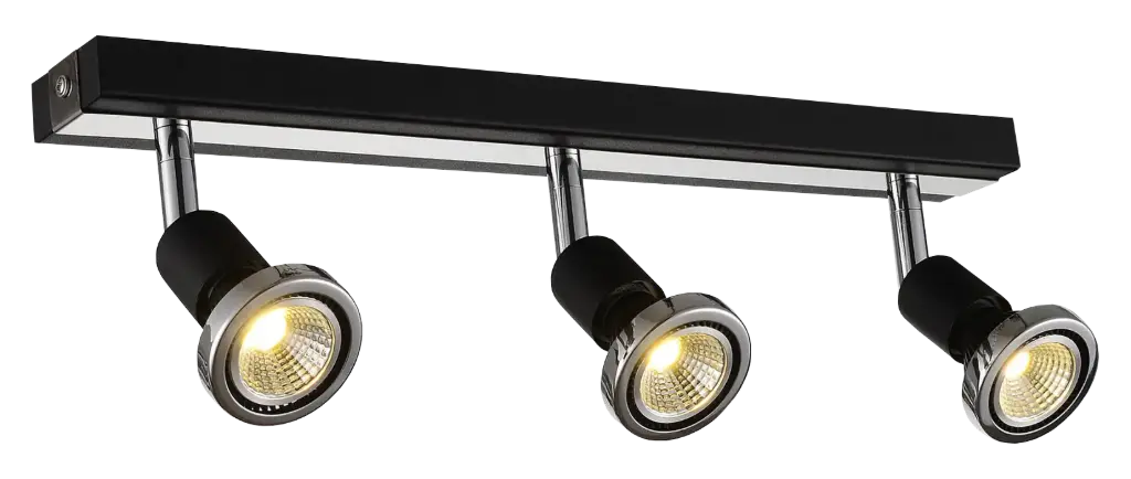 ROBUS spot 3xGU10 5W LED incl. noir/chromé